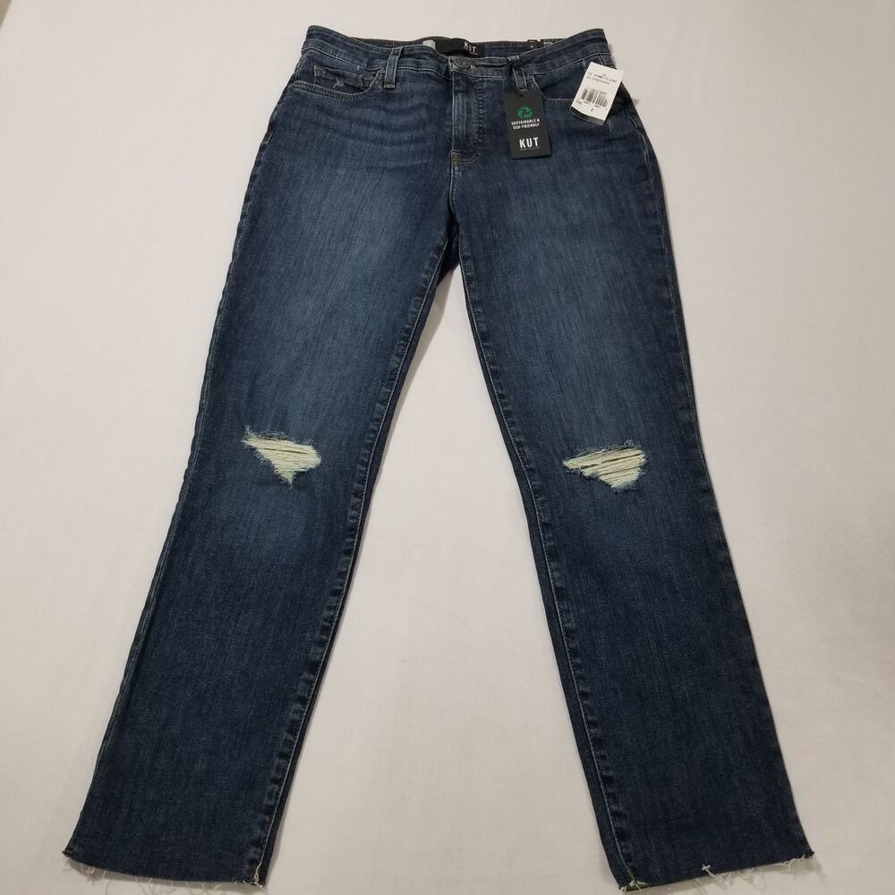 Kut From The Kloth Jeans 4 NWT High Rise Reese Fab AB Ankle Straight Leg Raw Hem - Picture 11 of 11